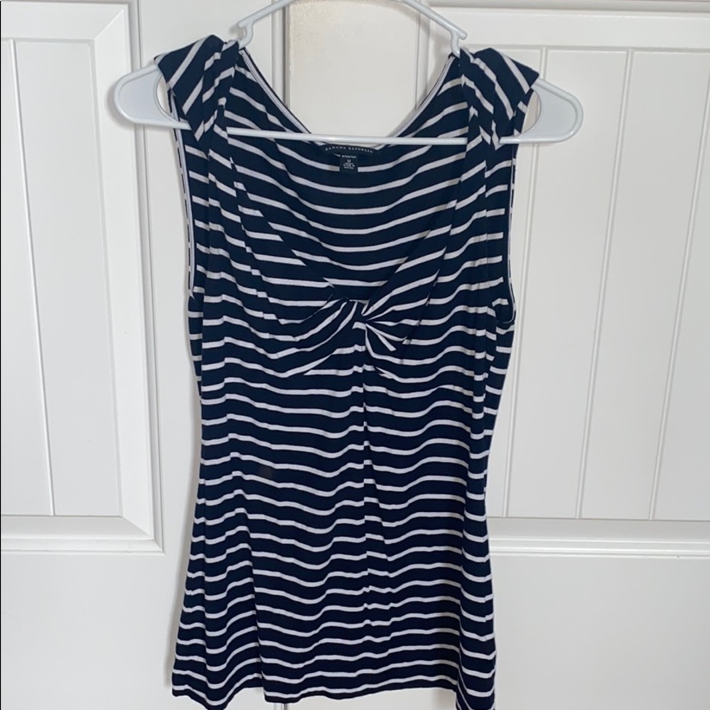 Banana Republic Navy & White Striped Tank Sz M